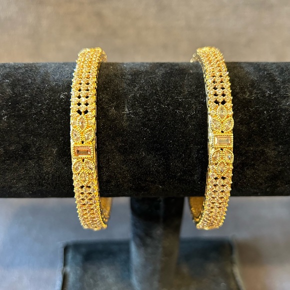 Jewelry - Matching Stacking Crystal and Gold Colour Bangles Bracelets